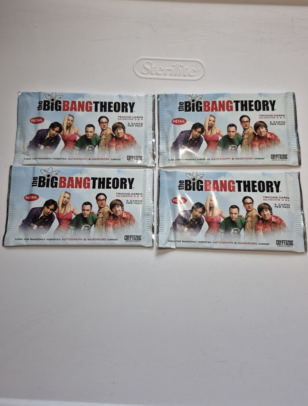 The Big Bang Theory Trading Cards Seasons 3 and 4 Lot of Four Packs NEW Sealed